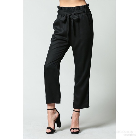 ❤️ FATE Brand Paper Bag Waist Tie Flare Pants! - Picture 5 of 8